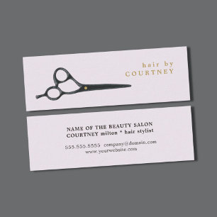 Cartão De Visita Mini O cinza elegante limpo moderno Scissors o