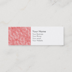 Cartão De Visita Mini O monograma Ikat cor-de-rosa coral circunda o