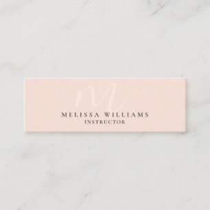 Cartão De Visita Mini O Pastel minimalista moderno do monograma cora