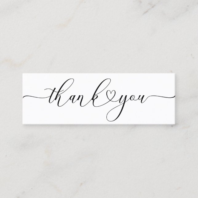 Cartão De Visita Mini obrigado de cartazes de script inserido (Frente)