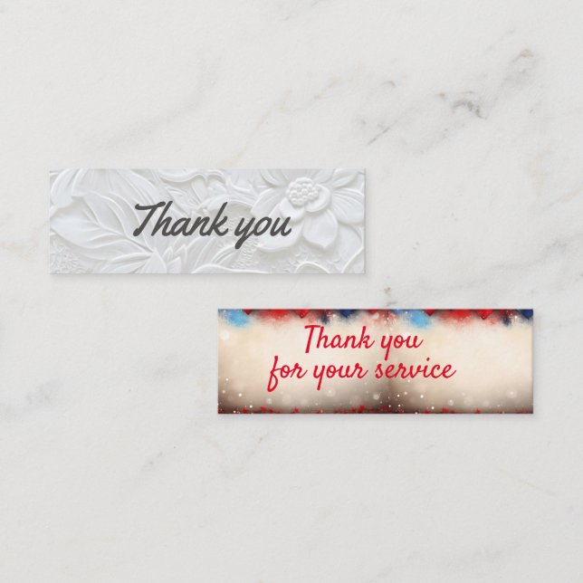 Cartão De Visita Mini Obrigado/Obrigado pelo seu serviço (Frente/Verso)