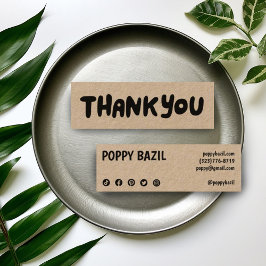 Cartão De Visita Mini Obrigado pelo seu pedido de ícones das mídias soci