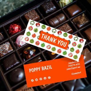 Cartão De Visita Mini Obrigado Solicitar ícones de mídia social Feriado 