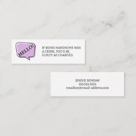 Cartão De Visita Mini Olá, Se Estiver Sendo Uma Placa De Chamada De Namo