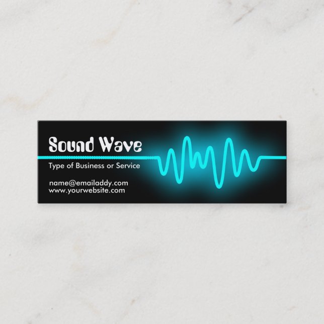 Cartão De Visita Mini Onda sadia - azul e preto (Frente)