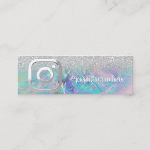 Cartão De Visita Mini Opal Prata Bokeh Instagram Mídia Social