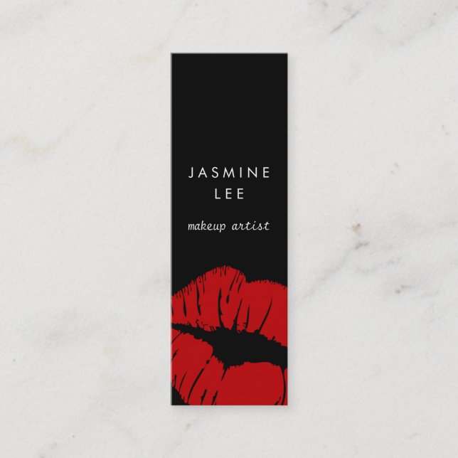 Cartão De Visita Mini orçamento moderno chique do maquilhador do (Frente)