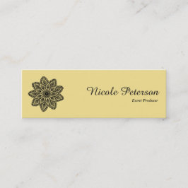 Cartão De Visita Mini Ornamento redondo do laço preto