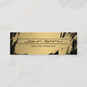 Cartão De Visita Mini Ouro Executivo Escovado Preto Luxuoso