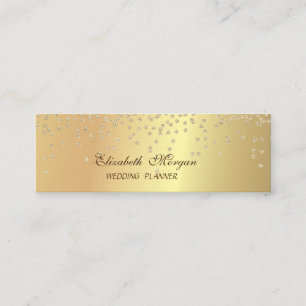 Cartão De Visita Mini Ouros Dourados Elegante Na moda Chic Faux