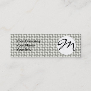 Cartão De Visita Mini Padrão Clássico de Houndstooth: Preto e Branco Vin