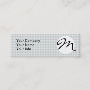 Cartão De Visita Mini Padrão clássico Gingham azul verificado