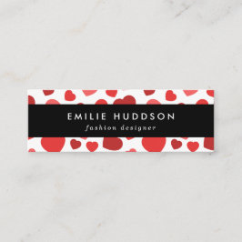 Cartão De Visita Mini Padrão De Corações, Corações Vermelhos, Padrão De 