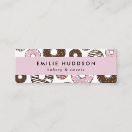 Cartão De Visita Mini Padrão De Rosquinhas Rosa, Compro De Bolo, Compro 