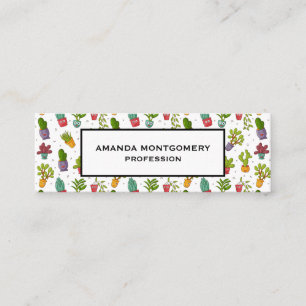 Cartão De Visita Mini Padrão de Sucultivos Naturais de Cactus Cute