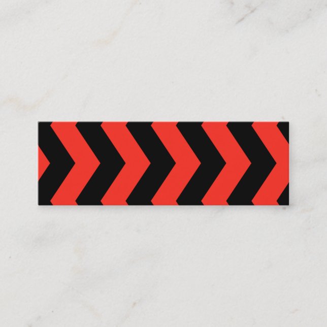 Cartão De Visita Mini Padrão de Zig Vermelho e Preto (Frente)
