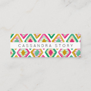 Cartão De Visita Mini Padrão Moderno de Watercolor de Diamantes Brilhan