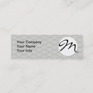 Cartão De Visita Mini Padrão oceânico asiático Seigaiha