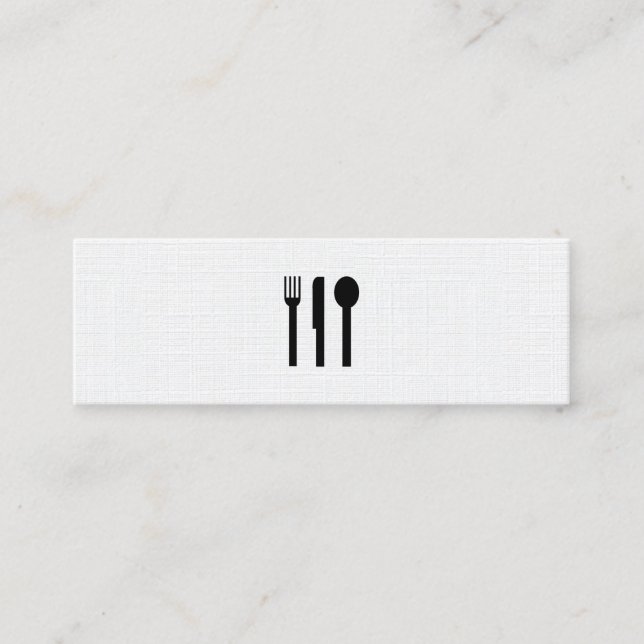 Cartão De Visita Mini Padrão Silverware / Linen (Frente)