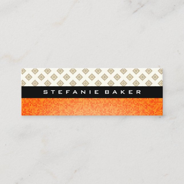 Cartão De Visita Mini Padrões de Na moda de troca (Frente)