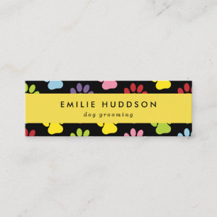 Cartão De Visita Mini Padrões De Patas, Cachorro, Cachorro-Walker, Compr