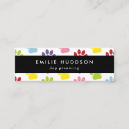 Cartão De Visita Mini Padrões De Patas, Cachorro, Cachorro-Walker, Compr