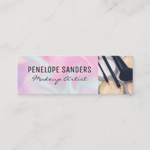 Cartão De Visita Mini Paleta Makeup e Pincéis  Líquido de mistura suav