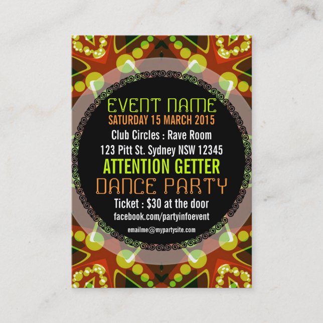 Cartão De Visita Mini panfletos de EVENTO de Pontos de Bolha (Frente)