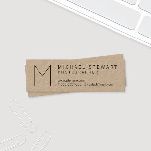 Cartão De Visita Mini Papel de embalagem Minimalista do monograma do