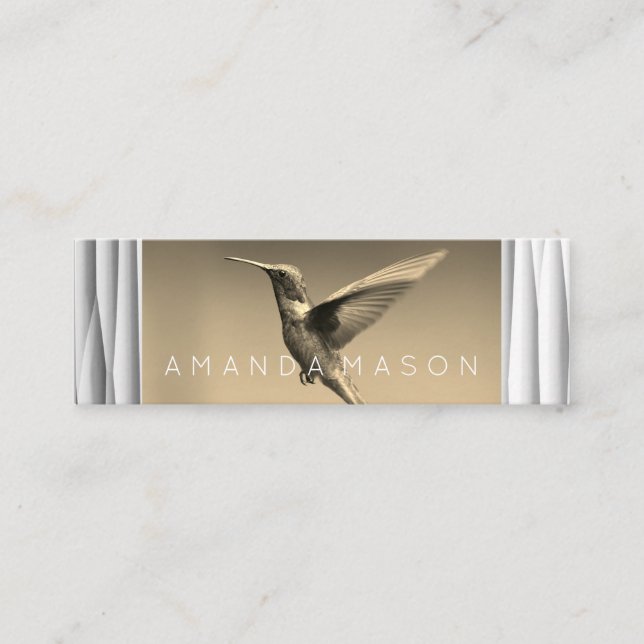 Cartão De Visita Mini Pássaro Humming | Fotógrafo (Frente)