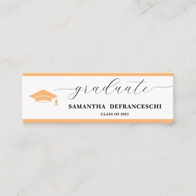 Cartão De Visita Mini Peach Graduation  (Frente)