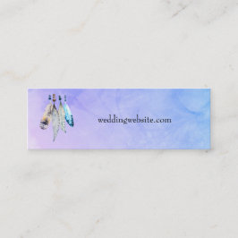 Cartão De Visita Mini Penas de Aquarela no site de fundo roxo