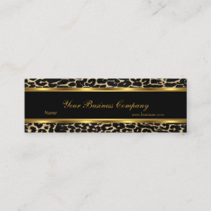 Cartão De Visita Mini Perfil Animal Dourado Preto Elegante Chique Magro
