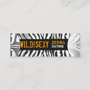Cartão De Visita Mini Perfil do padrão zebra em negrito