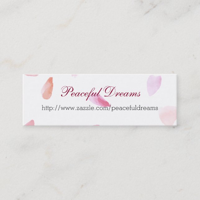 Cartão De Visita Mini Petais Rosa românticos (Frente)