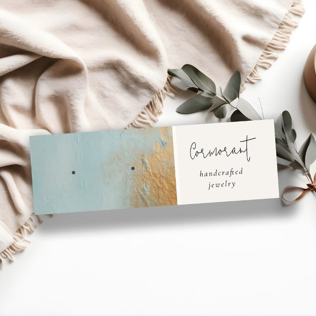 Cartão De Visita Mini Pintor de óleo Dourado azul, entalhe (Criador carregado)