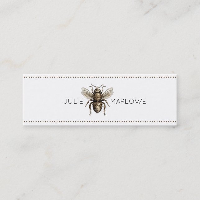 Cartão De Visita Mini Placa de Chamada de Abelhas ouros (Frente)