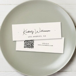 Cartão De Visita Mini Placa de Exibição de Creme de Código QR de Script 