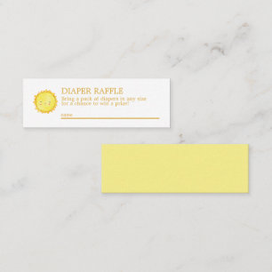 Cartão De Visita Mini Placa de mini gabinete Raffle com Fralda sunshine