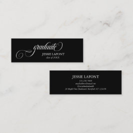 Cartão De Visita Mini Placa de Mininome para Graduação de Script Elegant