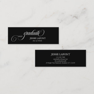 Cartão De Visita Mini Placa de Mininome para Graduação de Script Elegant