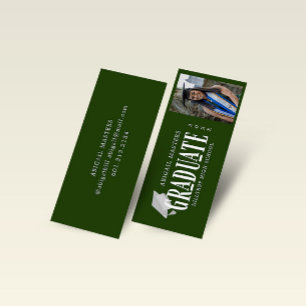 Cartão De Visita Mini Placa de Nome do Formando de Fotografia de Script 