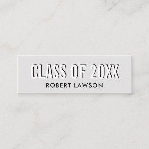 Cartão De Visita Mini Placa de Nome para Graduação de Classe Chic da Cin