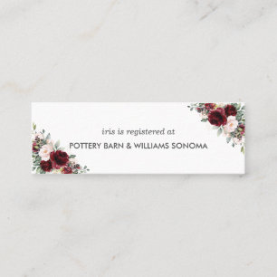 Cartão De Visita Mini Placa De Registro De Bridal Floral De Borboleta Br