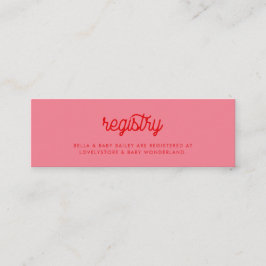 Cartão De Visita Mini Placa de registro do Chá de fraldas de vintagem re