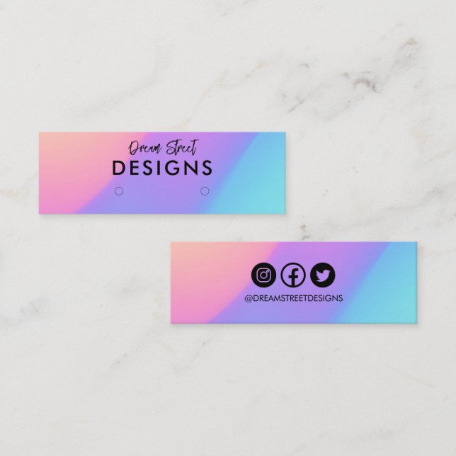 Cartão De Visita Mini Placa de vídeo com gravação de mídia social com lo (Frente/Verso)