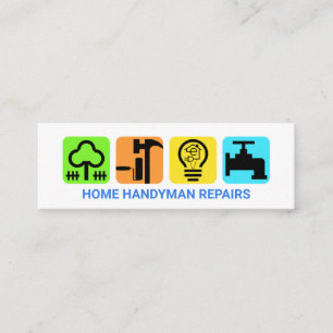 Cartão De Visita Mini Placa do Contratante Elegante Moderno