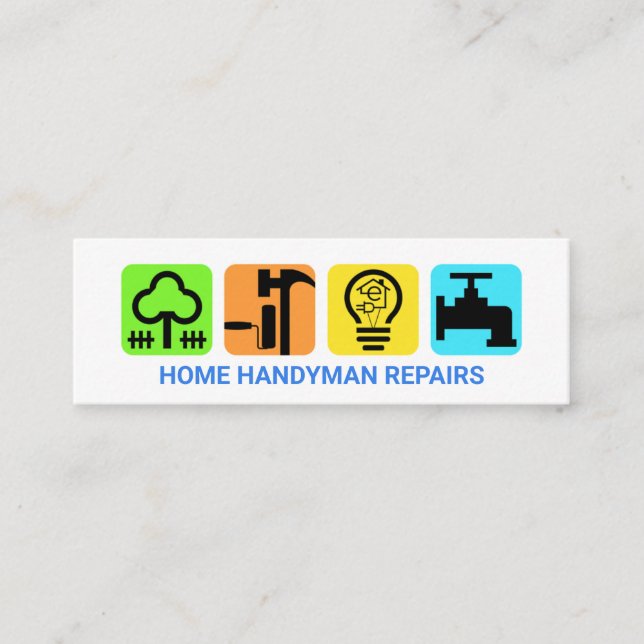 Cartão De Visita Mini Placa do Contratante Elegante Moderno (Frente)