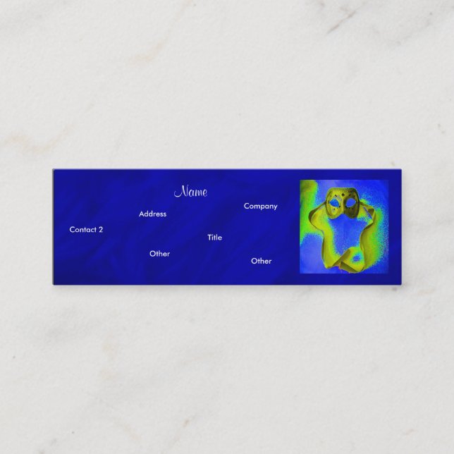 Cartão De Visita Mini Planejador de eventos - Mascarada (Frente)