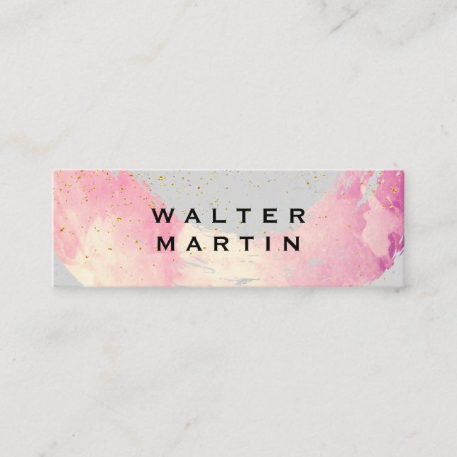 Cartão De Visita Mini Pó Dourado Chic Aquecida (Frente)